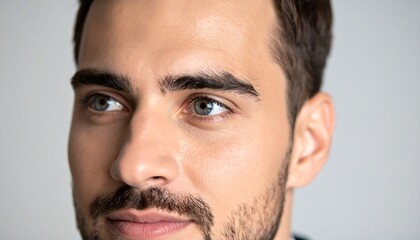 Fototapeta premium Close-up of a man's face, looking upward