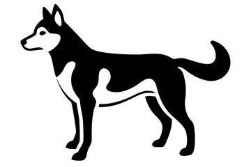 Spotted Siberian Husky Dog Silhouette animal canine