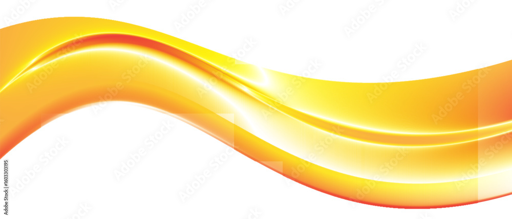 Poster yellow gradient wave curve shape design with transparent background