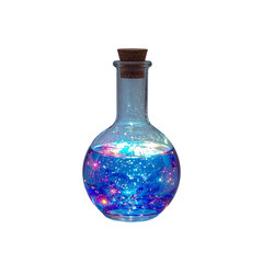 Captivating potion bottle filled with swirling galaxy essence, a magical elixir promising wonder and adventure, perfect for fantasy or scientific themes