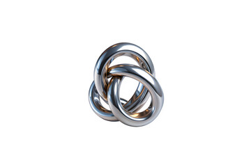 Fototapeta premium Futuristic Chrome 3D Object PNG – Abstract Silver Metal Rings Design – Isolated on Transparent Background PNG for Digital & Tech Visuals