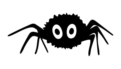 Spider icon. Black silhouette. Front view. Vector simple flat graphic hand drawn illustration. Isolated object on white background. Isolate.