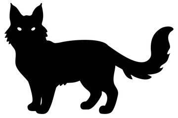 Maine Coon Cat Silhouette with Transparent Background