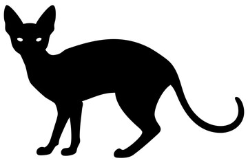 Red Sphynx Cat Silhouette red cat animal silhouette