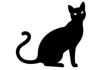 Siamese Cat Silhouette with Transparent Background