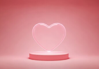 Pink heart shaped display stand