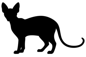 Sphynx Cat Silhouette with Transparent Background animal silhouette