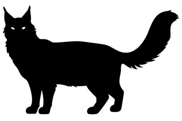 Tan Maine Coon Cat Silhouette animal domestic cat