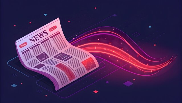 Breaking News Digital Newspaper Illustration