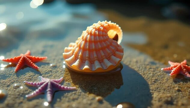 Scallop walking using shell snaps
