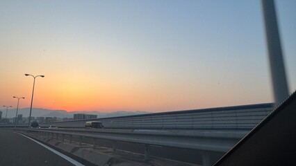 Obraz premium sunset in the city
