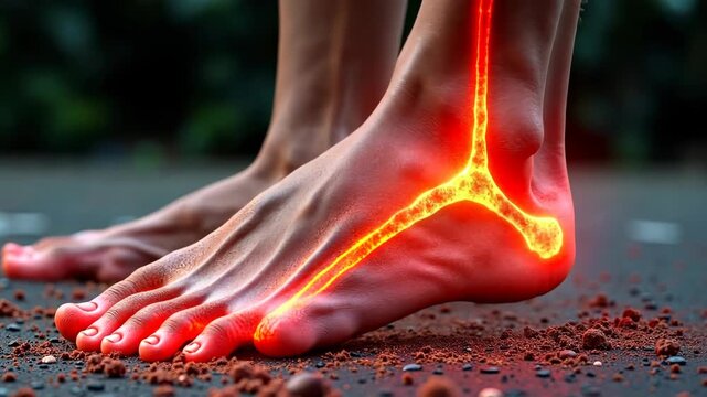 heel pain, plantar fasciitis, Achilles tendonitis. Foot disorders. Inflammation reduces mobility significantly. Tendon strain impairs athletic performance. Orthotic support improves walking comfort.