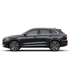 Fototapeta premium Side view of a dark gray car on a white background
