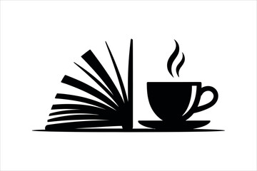 Open book and steaming coffee cup pages
