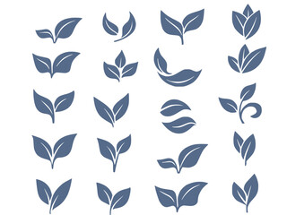 Leaf Shapes Vector Pack – Badges and Icons for Natural, Bio, and Organic Product Design