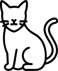 Minimal Cat Outline Drawing in Simple Line Art Style