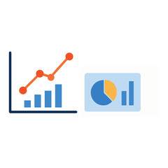 Digital Marketing Strategy Vector Illustration with Icons Depicting Online Business Growth on a Clean White Background for Easy Integration