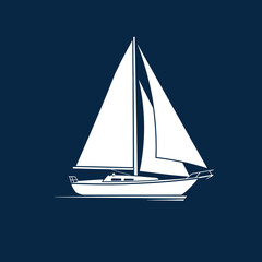 Sailboat silhouette against a vibrant sunset background evoking travel and adventure