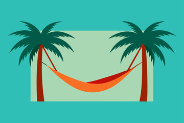 Obraz premium Hammock Between Palms