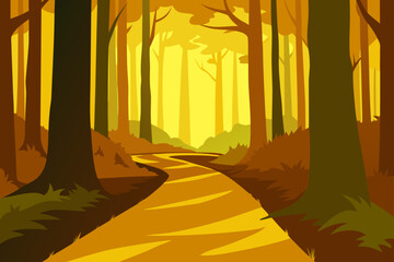 Forest Path in Golden Light