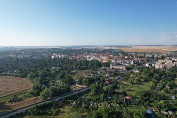 Louny historical town and inundation bridge over Ohre river, Ceske Stredohori,Bohemia Czech republic, old town square and streets