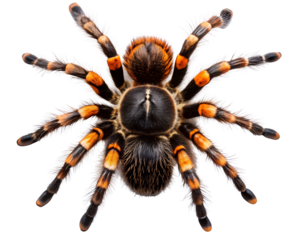 Mexican Red Knee Tarantula Close Up on Transparent Background
