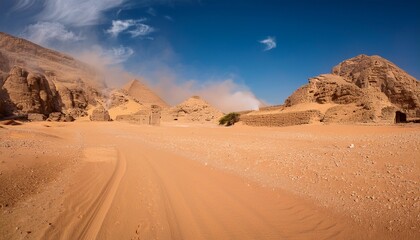 mirage in the desert near aswan and abu simbel egypt africa