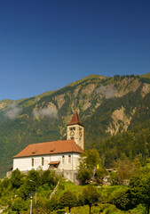 Fototapeta premium Historic alpine church in Brienz, Switzerland