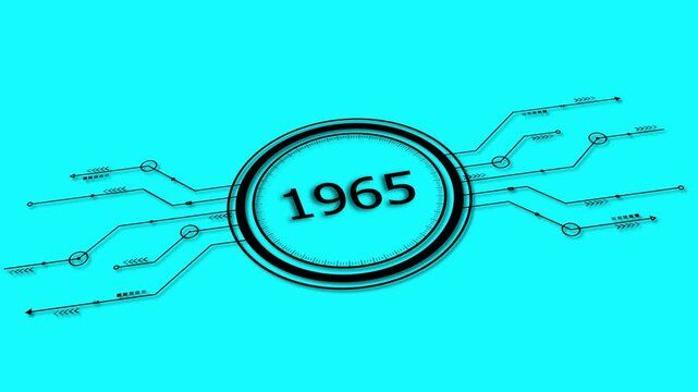 1965 Digital Interface Design Abstract Technology Concept Futuristic Graphic Element Circuitry