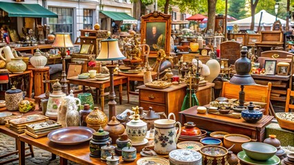 Antique Market Scene
