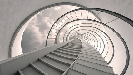 Obraz premium Ascending Spiral Staircase