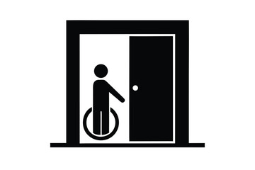 accessible entrance vector icon silhouette illustr