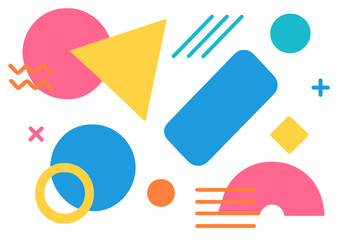 Vibrant colorful geometric shape background with transparent PNG and editable vector illustration, abstract modern design for creative projects, graphic design asset