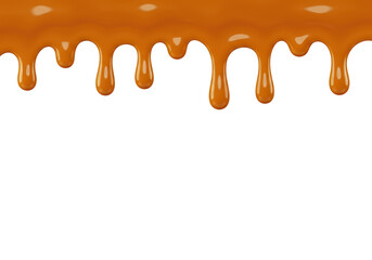 Isolated Dripping Caramel Sweet Topping