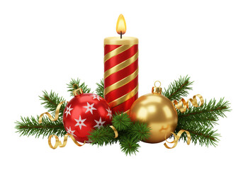 Isolated Christmas Candle Ornament Holiday Decoration