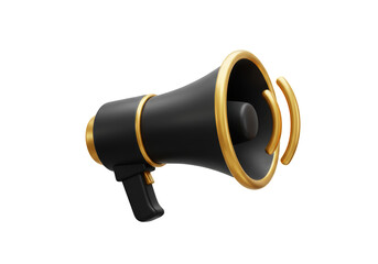 Isolated Black Megaphone Announcement