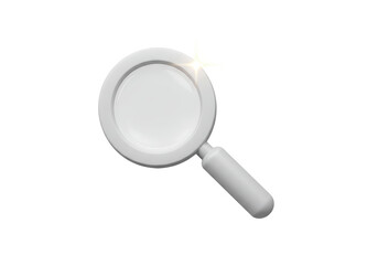 Isolated White Magnifying Glass Tool