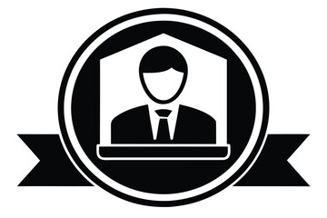 online course instructor vector icon