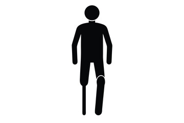 person with prosthetic limb vector icon silhouette