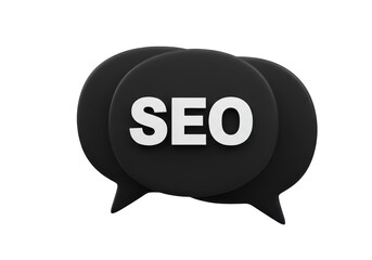 Isolated Speech Bubbles with SEO Text for Search Engine Optimization