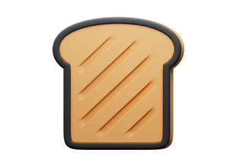 Isolated Crispy Slice of Toasted Bread