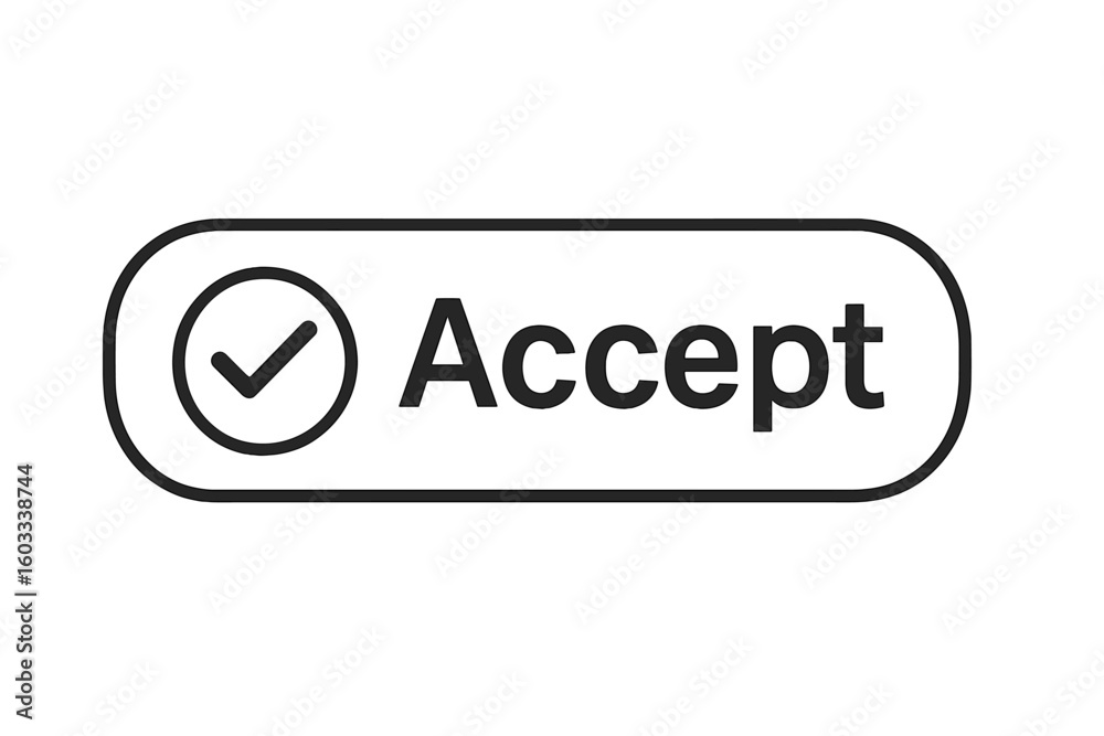 Poster accept vector web button. ui element for website, mobile app. confirmation, approval, agreement conc