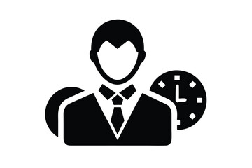 time management expert vector icon