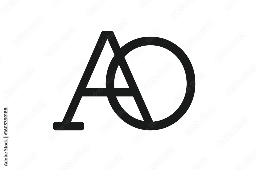 Fototapete ao oa letter monogram logo icon. modern minimalist geometric design element for business brand ident