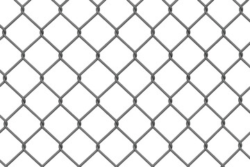 Fototapeta premium Chain-link fence seamless pattern. Metal wire mesh texture background. Security barrier concept. Industrial steel grid illustration isolated on white. Vector design.