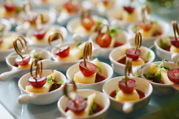 Elegant Appetizers with Cheese and Grapes