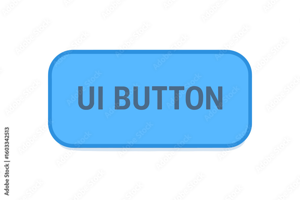 Fototapete Blue UI button vector for web and app design. User interface element for clickable actions. Simple UX graphic asset. Click here, submit, download, or login button template.