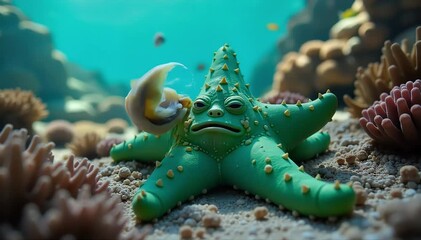 Starfish shedding limb while crying