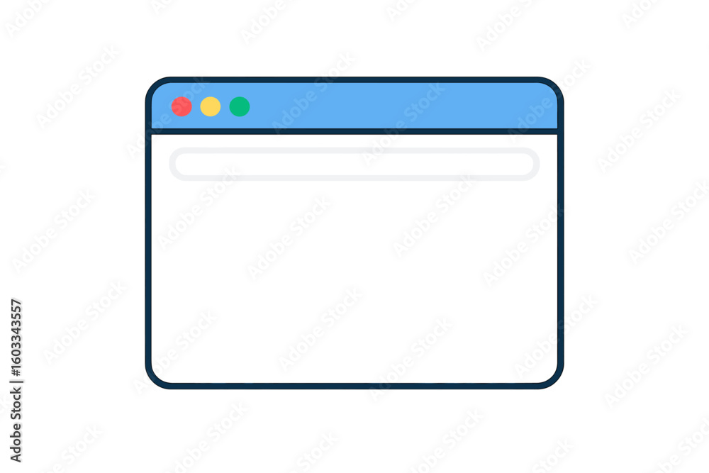 Poster simple browser window vector illustration. flat design web browser interface mockup. blank internet 