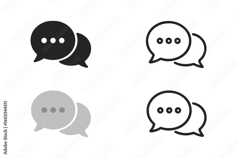Fototapete chat message bubbles vector icon set. communication talk bubble symbol collection. dialog, conversat